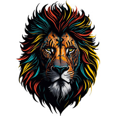 Fototapeta premium A Lion t-shirt design capturing a moment of hunting prowess, graffiti, vector sticker art, t-shirt design, Generative Ai