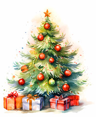 christmas tree with gifts