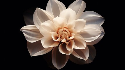 a white flower with a black background is seen in this image.  generative ai