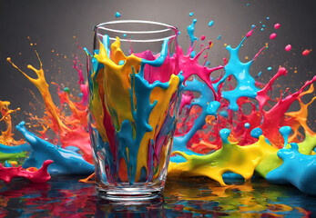 Refreshing Water Splash in Glass, 
Splash of Pure Aqua in a Glass,
Thirst-Quenching Water Splash