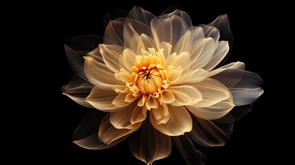  a yellow flower with a black background is seen in this image.  generative ai