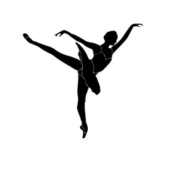  ballerina silhouette vector - obrazy, fototapety, plakaty