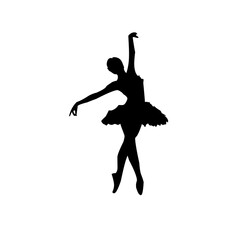  ballerina silhouette vector - obrazy, fototapety, plakaty