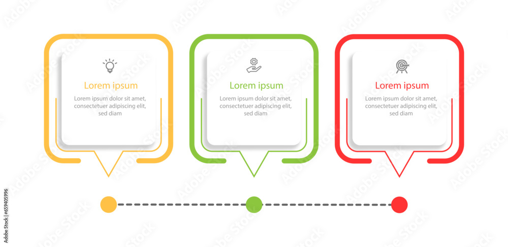 Poster Design template infographic vector element with 3 step process for presentation and information graphic 