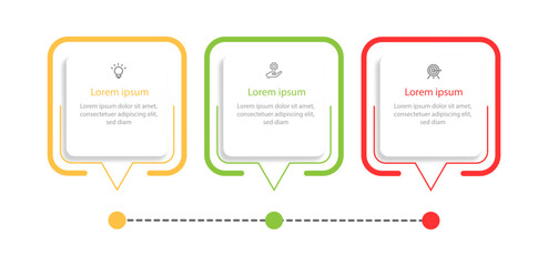 Design template infographic vector element with 3 step process for presentation and information graphic 