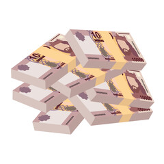 Fototapeta na wymiar Hungarian Forint Vector Illustration. Hungary money set bundle banknotes. Paper money 10000 HUF. Flat style. Isolated on white background. Simple minimal design.