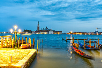 Venice evening artistic long exposure in Italy the Grand canal street and water in evening - 659408120
