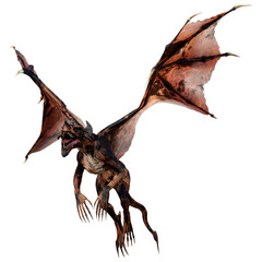 3D Rendering Fairy Tale Dragon on White