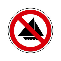 bateau a voile voilier Interdit Panneau signalisation rond rouge © ZAKLEFTY