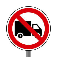 camion Interdit Panneau signalisation rond rouge metal