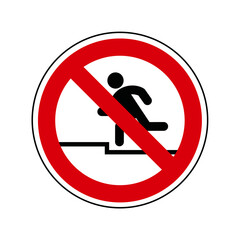 courir Interdit Panneau signalisation rond rouge