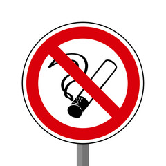 fumer cigarette Interdit Panneau signalisation rond rouge metal