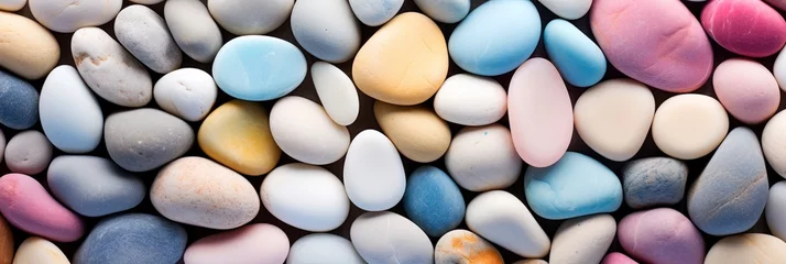 Foto op Plexiglas pastel colored pebble stones background. © W&S Stock
