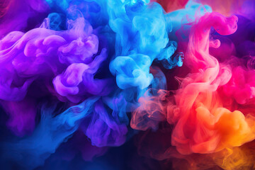 Obraz premium colorful vibrant multi colored mystic smoke background design