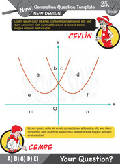 University and high school exam question form, Mathematics, physics, geometry, biology, eps, Next generation problems, two sister, speech bubble, template, experiment