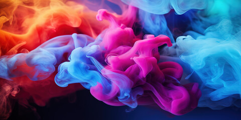colorful vibrant multi colored mystic smoke background design