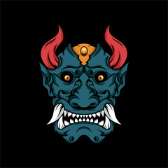 head devil artwork design vector