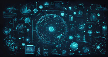 Cyberpunk style technology background