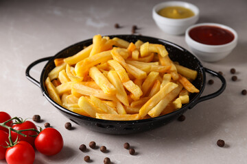 Fried potato, fast food concept, junk food