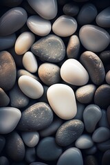 background of shiny gray stones and pebbles. 