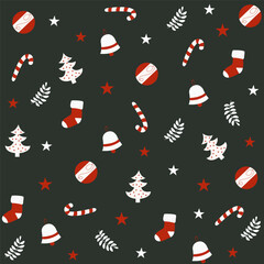 New Year's pattern. Christmas. Pattern for New Year's holidays. Pattern for gifts, wallpaper, pajamas and textiles.