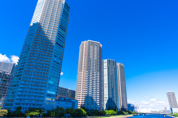 Obraz premium 東京東雲のタワーマンション ~High-rise condominium county in Shinonome, a popular bay area in Tokyo.~