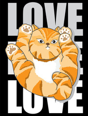 Love cat slogan typography design - 659419764