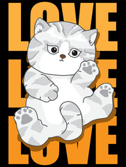 Love cat slogan typography design - 659419799