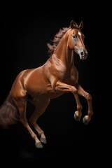 Obraz na płótnie Canvas Running horse with a streamed mane