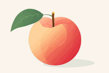 Peach vector flat minimalistic asset isolated vector style illustration