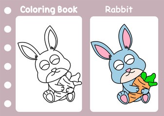 coloring book little bunny for kids 