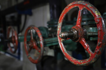 vintage valve shut-off valves in the water supply system