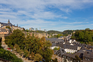 Fototapeta na wymiar Panoramic view of Luxembourg City, Capital of Luxembourg