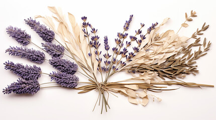 wedding decoration with dried rosemary lavender and leave decoration and boho flower