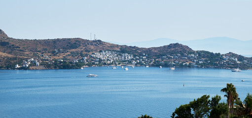 Yalikavak coastline or bay in Mugla, Bodrum, Turkey. Aerial view.