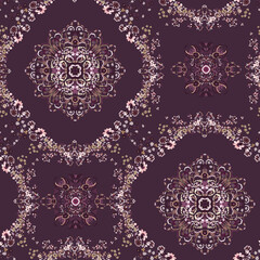 Watercolor seamless pattern with peony and rose flowers. Perfect for wallpaper, fabric design, wrapping paper, surface textures, digital paper.