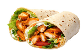 Chicken Wrap isolated on transparent background, Generative Ai