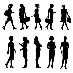 silhouettes of business woman