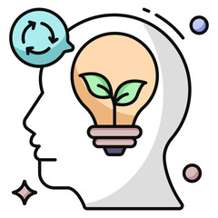 Creative design icon of eco thinking 