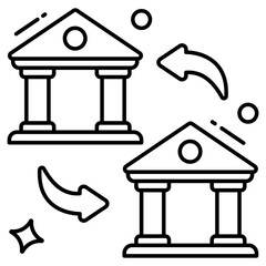 A unique design icon of bank transfer 