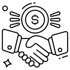 An icon design of business handshake 