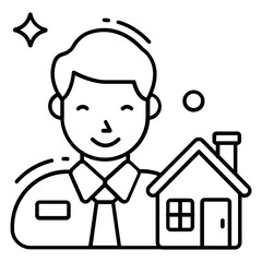 A flat design icon estate agent 