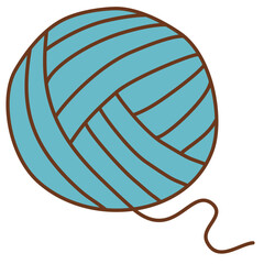 blue knitting wool