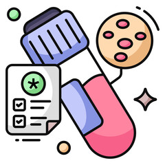 An editable design icon of sample tube, lab apparatus