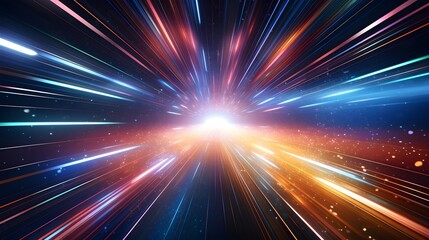 Beams of lights wallpaper. Hyperspace and fast speed in space background