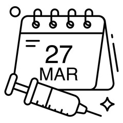 A unique design icon of vaccine schedule 