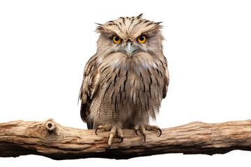 Tawny Frogmouth isolated on transparent background, Generative Ai