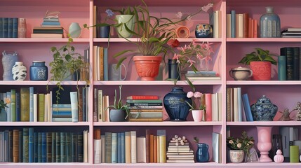  a shelf filled with lots of different types of vases.  generative ai
