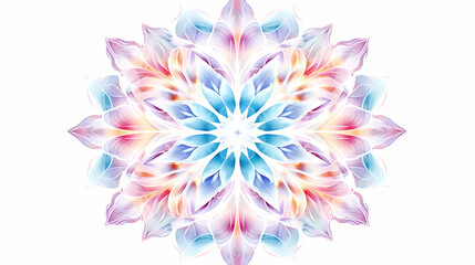 delicate watercolor flower mandala isolated on white background