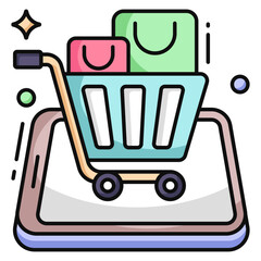 Unique design icon of online shopping